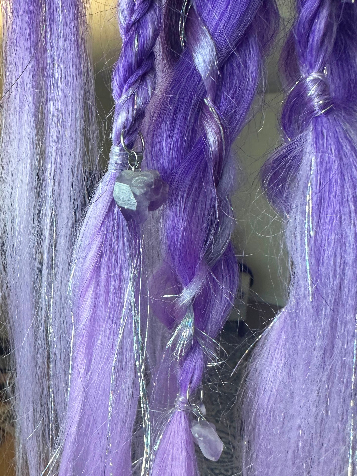 Espeon: Two Purple and Black Rave Braid Bundles