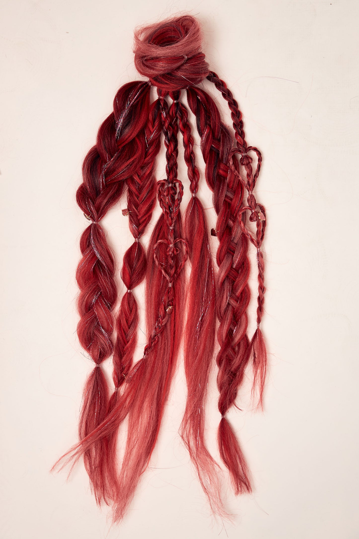 Valentina: Two Red Rave Braid Bundles