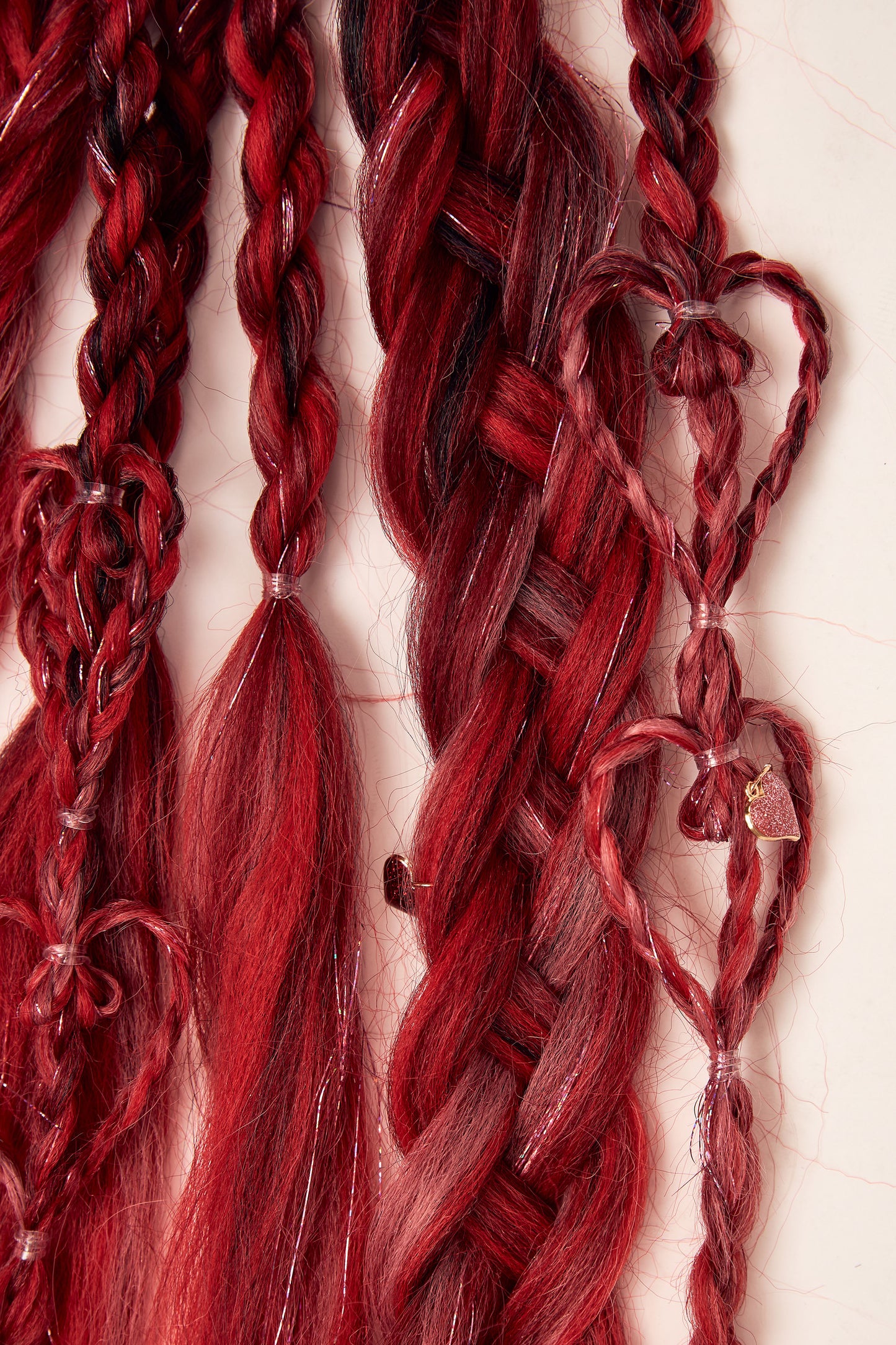 Valentina: Two Red Rave Braid Bundles