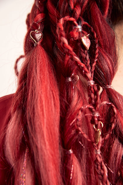 Valentina: Two Red Rave Braid Bundles